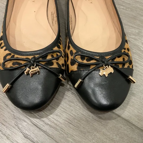 RADLEY LONDON Ballet Flats Cow Fur Animal Print Size 7