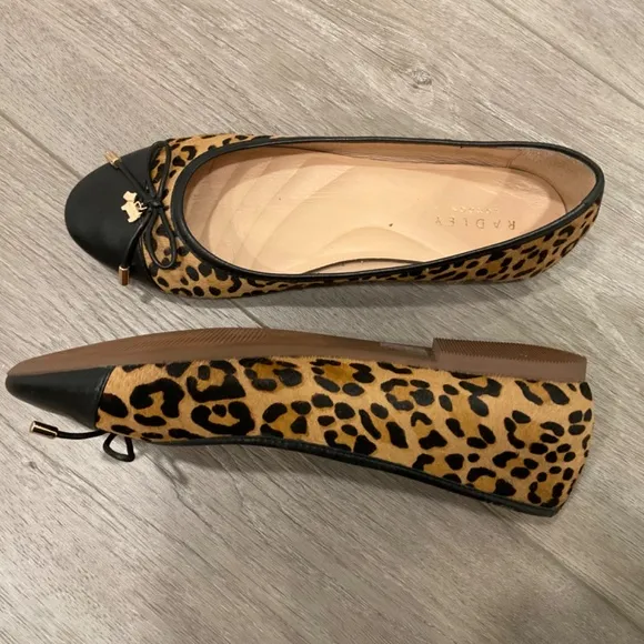 RADLEY LONDON Ballet Flats Cow Fur Animal Print Size 7