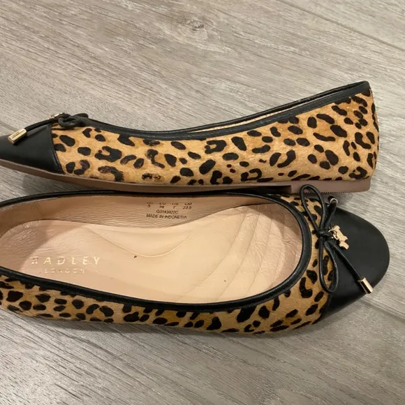RADLEY LONDON Ballet Flats Cow Fur Animal Print Size 7