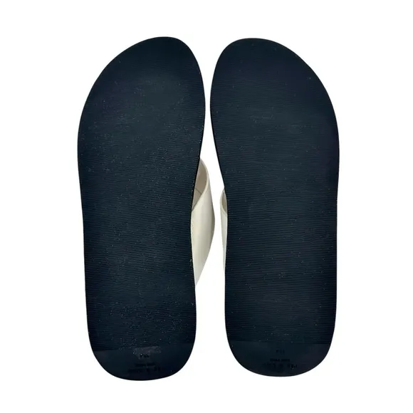 Rag &amp; Bone Parker Stone Gray Leather Flip Flops Thong Sandals Slides sz 38.5