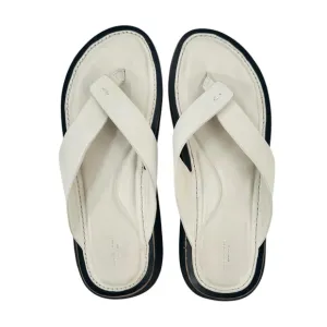 Rag &amp; Bone Parker Stone Gray Leather Flip Flops Thong Sandals Slides sz 38.5