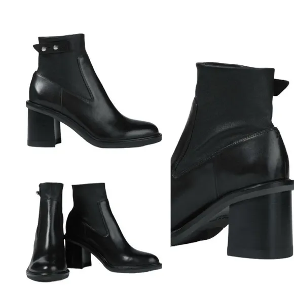 Rag &amp; bone Soren black Leather Ankle‎ Boots size 9.5