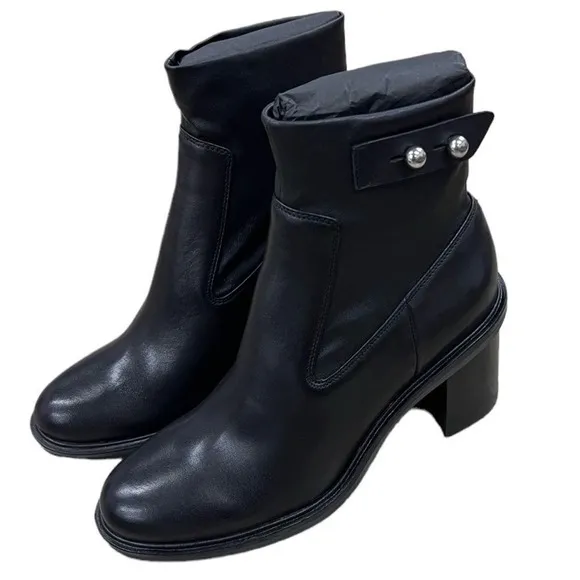 Rag &amp; bone Soren black Leather Ankle‎ Boots size 9.5