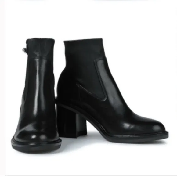 Rag &amp; bone Soren black Leather Ankle‎ Boots size 9.5