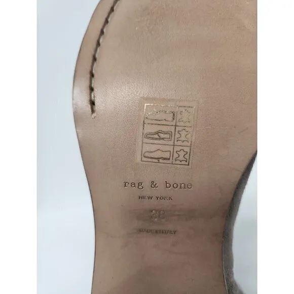 Rag &amp; Bone Womens Over The Knee Block Heel Boots Size 38 Beige Neutral Suede
