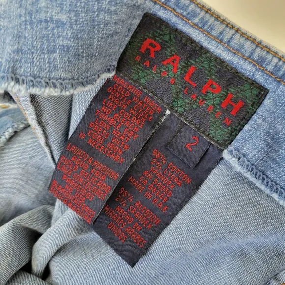 RALPH LAUREN Stretchy Mini Jean Skirt with Lycra Sz 2