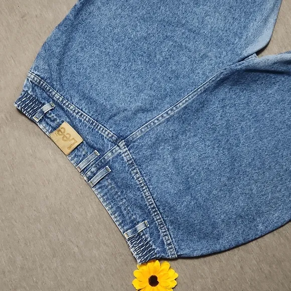 RARE!! Plus-Size Vintage Lee Riders Elastic-Waist High-Rise Baggy &quot;Mom&quot; Jeans