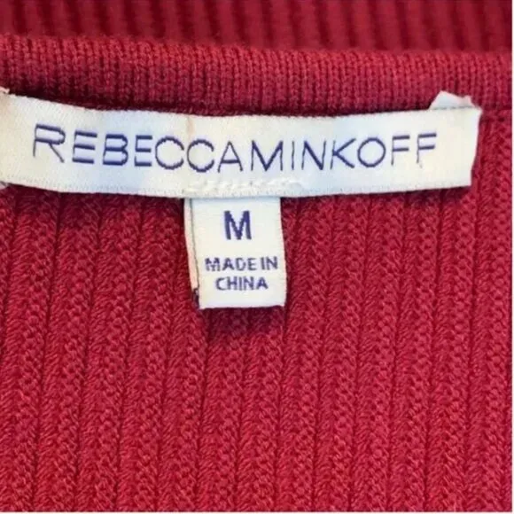 Rebecca Minkoff Josefina Women's Cold Shoulder Ribbed Bodycon Dress Size Medium