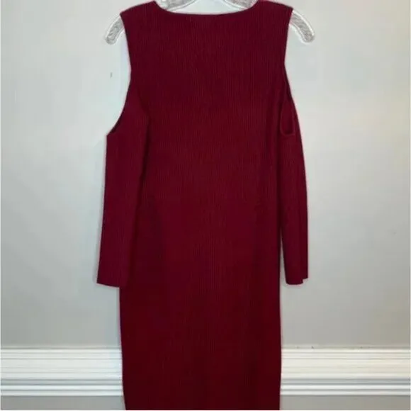 Rebecca Minkoff Josefina Women's Cold Shoulder Ribbed Bodycon Dress Size Medium