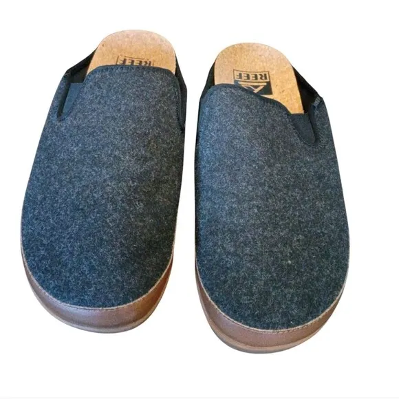 Reef Men's Cushion Homey Slipper Size 8 Comfort Arch Support Cork Slip On Storm