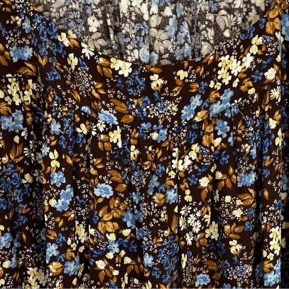 Reformation Blake mini dress morel brown floral - large