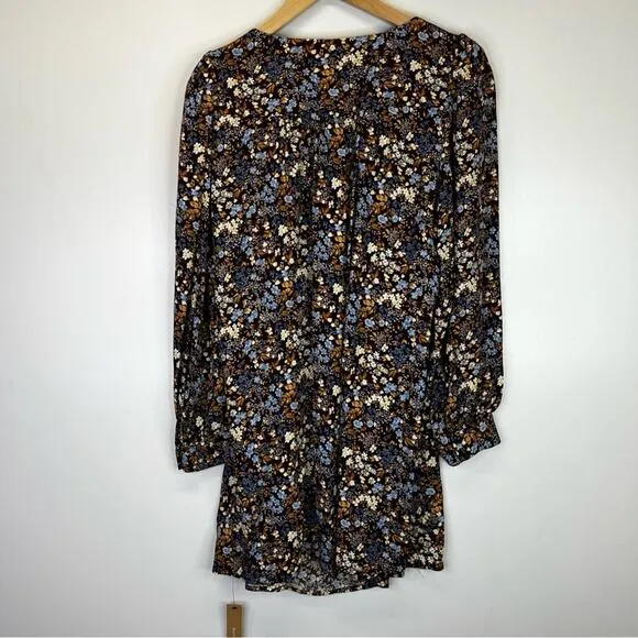 Reformation Blake mini dress morel brown floral - large