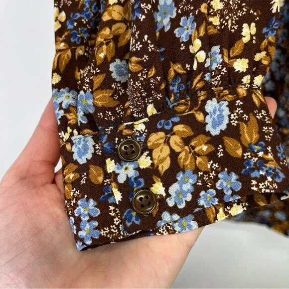 Reformation Blake mini dress morel brown floral - large