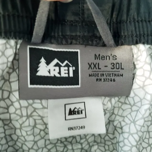 REI Talusphere Waterproof Lightweight Nylon Black Rain Pants