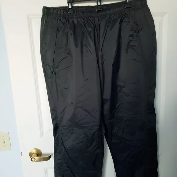 REI Talusphere Waterproof Lightweight Nylon Black Rain Pants