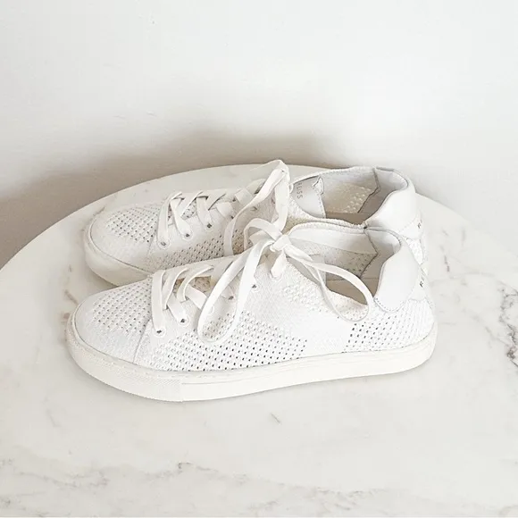 Reiss NEW Brackley Knit Off White Sneakers Size 6