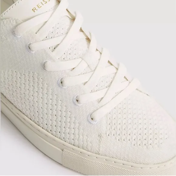 Reiss NEW Brackley Knit Off White Sneakers Size 6