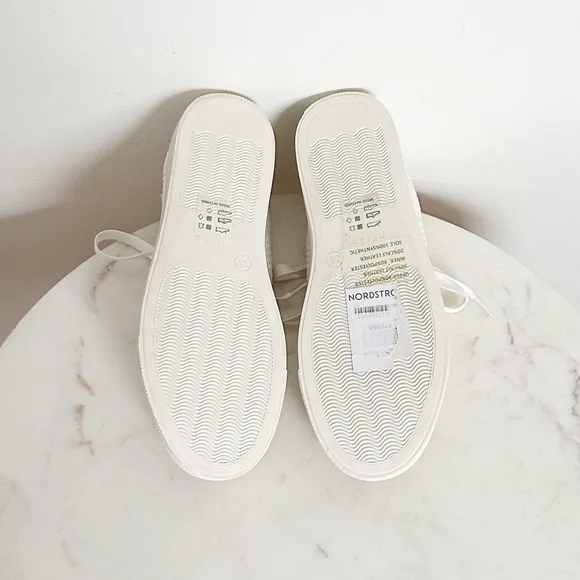 Reiss NEW Brackley Knit Off White Sneakers Size 6