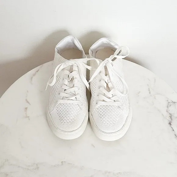 Reiss NEW Brackley Knit Off White Sneakers Size 6