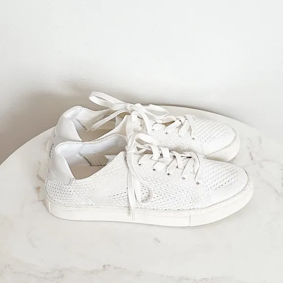 Reiss NEW Brackley Knit Off White Sneakers Size 6