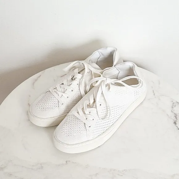 Reiss NEW Brackley Knit Off White Sneakers Size 6