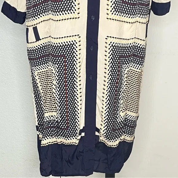 REISSAdelita Geometric-print Shirt Midi Dress Size 8