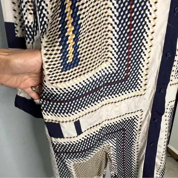 REISSAdelita Geometric-print Shirt Midi Dress Size 8