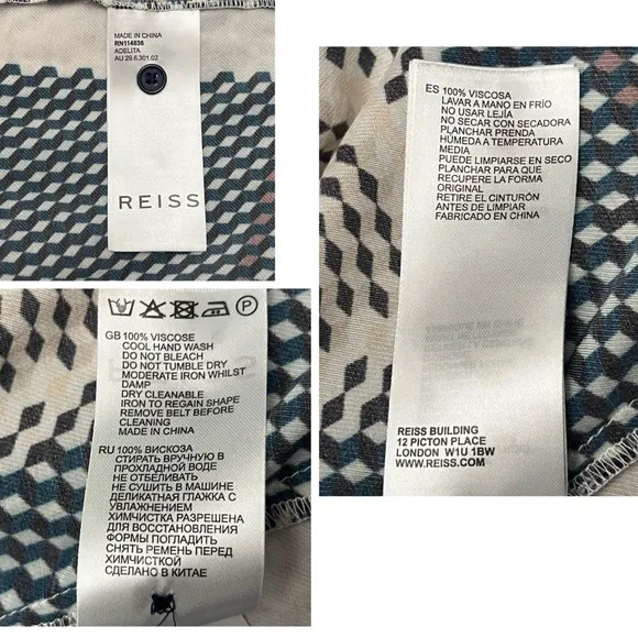 REISSAdelita Geometric-print Shirt Midi Dress Size 8