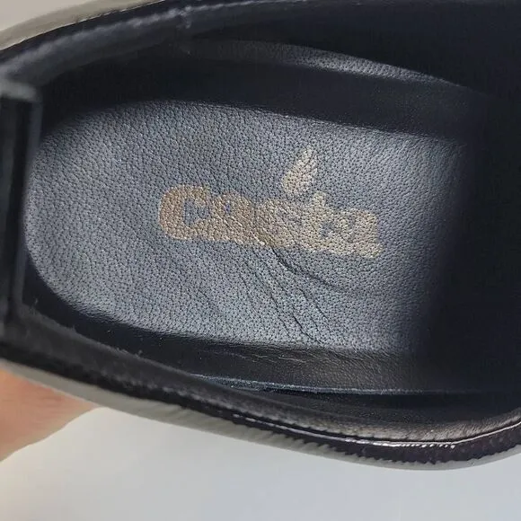 Retro 90s Whimsigoth Loafers EU‎ 39 US 8.5 Black Patent Leather Platform Chunky