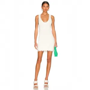 Retrofete SER.O.YA Yonit Knit Tank Dress Beach Swim Coverup in White Medium NWT