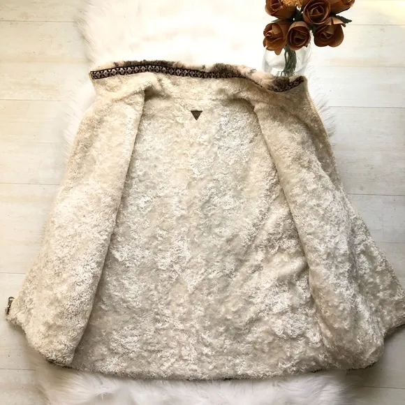 Reversible Faux Fur High Mock Collar Vest wit Side Pockets