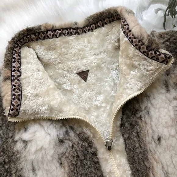 Reversible Faux Fur High Mock Collar Vest wit Side Pockets