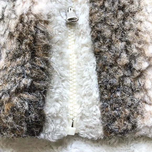 Reversible Faux Fur High Mock Collar Vest wit Side Pockets