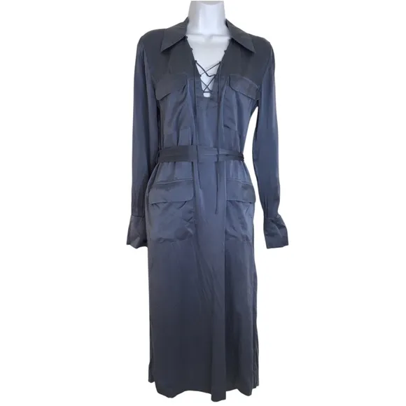 Revolve Equipment Alexis Silk Dress in Flint Stone S