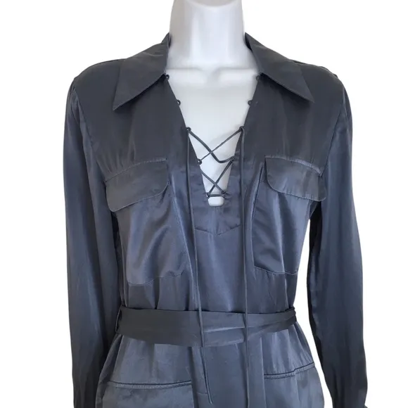 Revolve Equipment Alexis Silk Dress in Flint Stone S