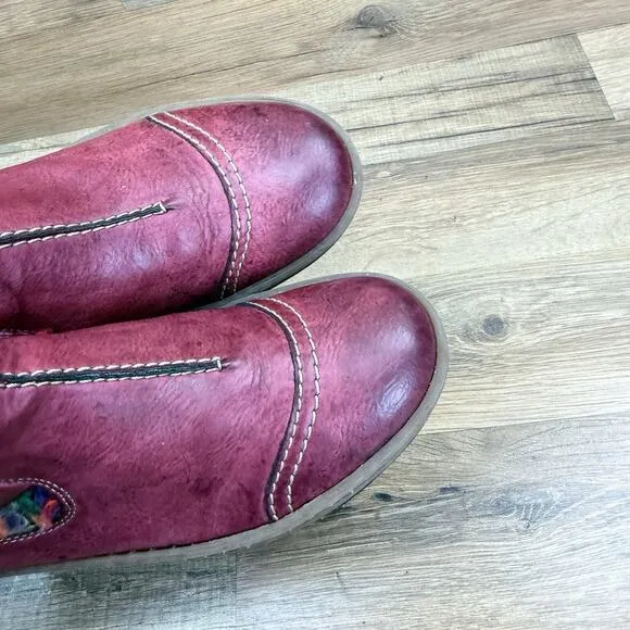 rieker felicitas womens Size EU 39 US 8 Red leather side zip ankle boots
