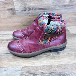 rieker felicitas womens Size EU 39 US 8 Red leather side zip ankle boots