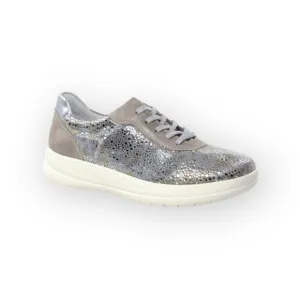 Rieker ᪥ French Remonte Metal Flower Sneakers ᪥ Gold Silver Metallic Print ᪥ 40