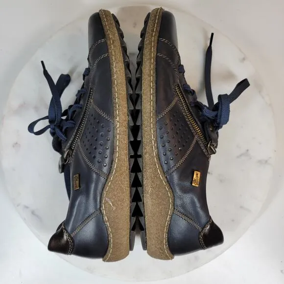 Rieker Remonte Tex Womens Shoes US 10.5 EU 41 Blue Leather Comfort Sneakers Walk