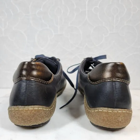 Rieker Remonte Tex Womens Shoes US 10.5 EU 41 Blue Leather Comfort Sneakers Walk