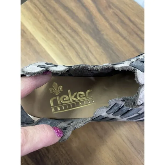 Rieker Sina Woven Low Heel Slingback Sandals WOMEN Size 39 US‎ 8.5