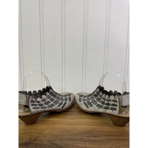 Rieker Sina Woven Low Heel Slingback Sandals WOMEN Size 39 US‎ 8.5