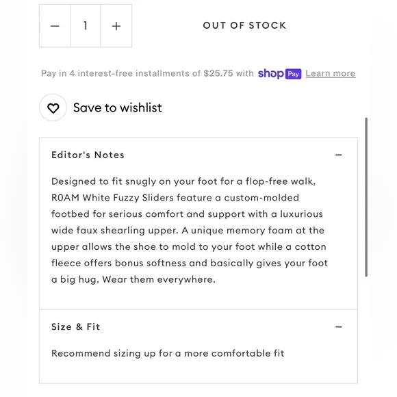 ROAM ❤️‍🔥 FUZZY SLIDER NWT SIZE 7