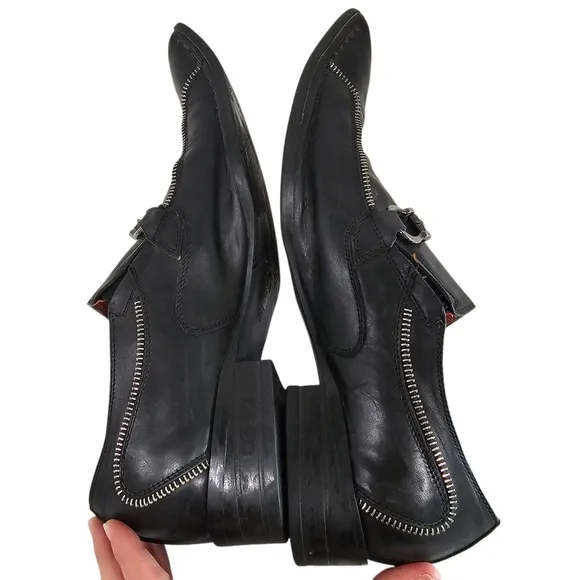 Robert Wayne Black Leather Loafers Slip-Ons
