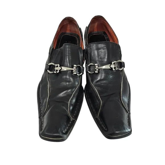 Robert Wayne Black Leather Loafers Slip-Ons