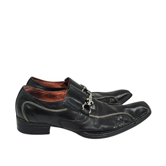 Robert Wayne Black Leather Loafers Slip-Ons