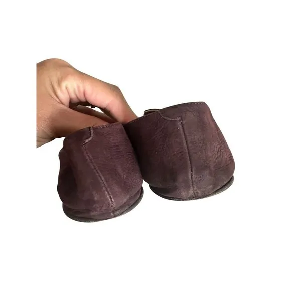 ROCHAS Brown Suede Loafers Flats Size 38.5