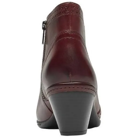 Rockport booties burgundy red leather short ankle booties red leather block heel