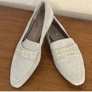 Rockport Total Motion Laylani Suede Stud Loafers in Desert Sage, Womens Size 8
