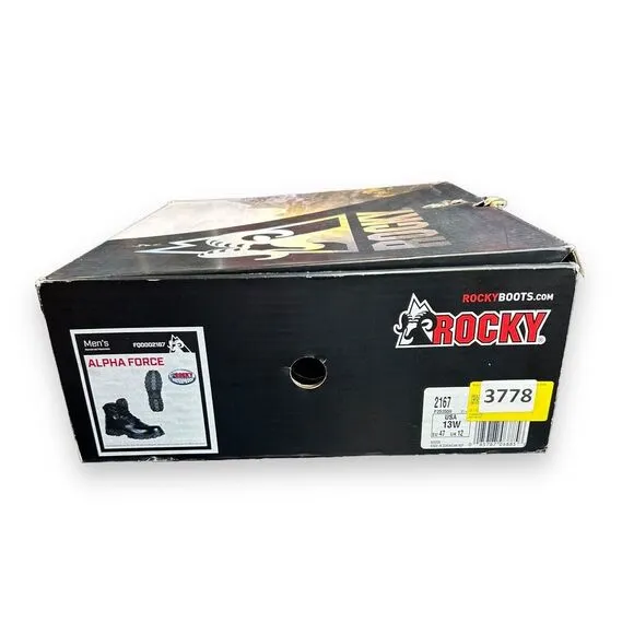 ROCKY ALPHA FORCE BOOT WATERPROOF BLACK MEN'S SIZE 13W P253559